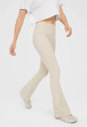 OFFLINE By Aerie OG‎ Groove Flare Legging Soft Oat Ivory XXL Strechy Pull On thumbnail 1