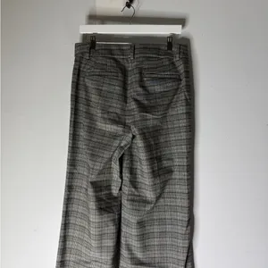 Loft High Waist Trouser Wide‎ Leg Gray Plaid Size 8 thumbnail 4