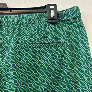 Laundry by Shelli Segal green and navy geometric print Bermuda shorts size 14 thumbnail 7