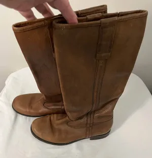 Leather Knee High Riding Boots size 7 Gray thumbnail 1