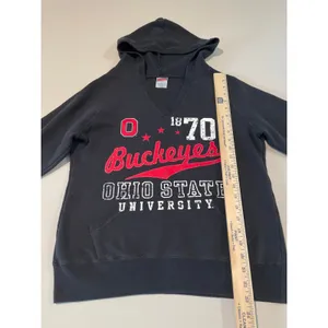 Soffe NCAA Ohio State Buckeyes Hoodie Size L Black Distressed Logo thumbnail 4