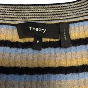 Theory Leenda‎ Striped 100% Wool Top Sz P Preppy Academia Quiet Luxury thumbnail 4