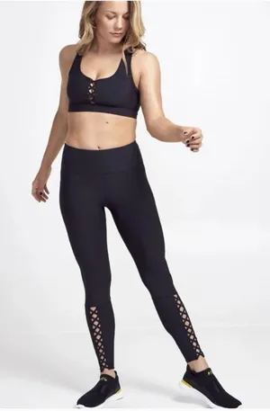 Soul by Soul Cycle Recut Lace Up Leggings and Sports Bra Size XXL thumbnail 1