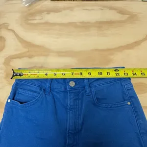 Zara High Waisted‎ Skinny Jeans Cobalt Blue Raw Hem Side Slit Women's Size 4 W26 thumbnail 10