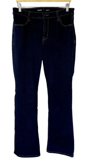 Old Navy mid-rise boot-cut dark wash‎ denim women's jeans size 12 cotton blend thumbnail 1