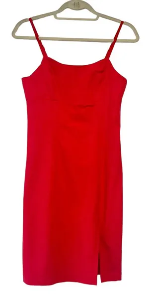 Forever 21 Red (Adjustable) Spaghetti Strap Short Dress Sz L thumbnail 1