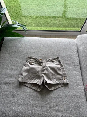 Banana Republic Women's‎ Button-Accent Shorts in Burgundy and Khaki thumbnail 2