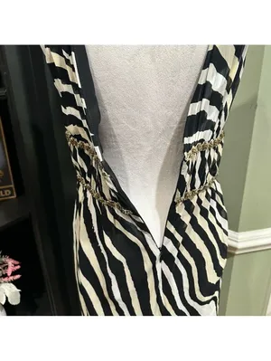 Trina Turk Zebra Print Silk Dress – Size Medium (8) – Ashley Tisdale 2000s thumbnail 10