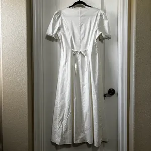 Reformation Alida Button Front Midi Dress White Size 6 thumbnail 5