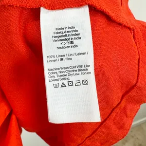 NEW Madewell The Perry Mini Shirtdress 100% Linen Bright Flame Red Minimalist XS thumbnail 10