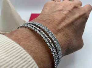 Adina Eden Silver Tone 5 Row Illusion CZ Tennis Bracelet NIB Waterproof thumbnail 1