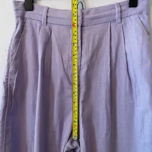 Abercrombie & Fitch Purple High Waist Sloane Dress Pants Linen Cotton Wide Leg thumbnail 10