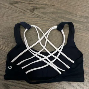 lululemon athletica Black Bra with White Straps thumbnail 2