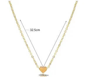 2pcs 925 Alloy Chokers Necklaces Women's Love Pendant Set - Gold & Silver thumbnail 3