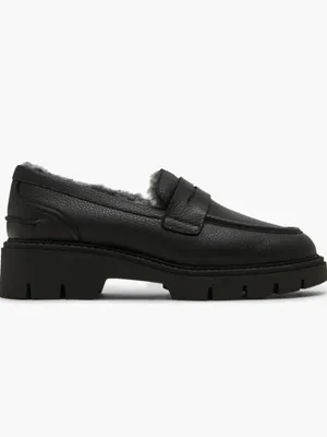 NEW $140 BLONDO Kimora Waterproof Platform Penny Loafer Black Leather SZ-8.5 thumbnail 3