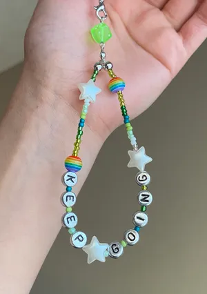 Handmade Y2k Kawaii “KEEP GOING” Phone Strap/charm/bag Accessory/display thumbnail 2