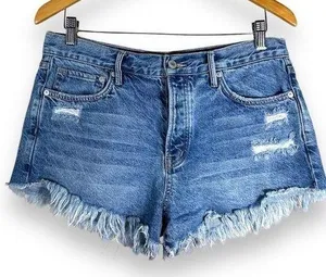 Free People We The Free Denim Cut Pff Mini Distressed Shorts Size 28 thumbnail 1