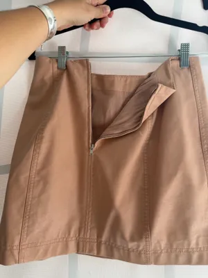 Free People Pink Leather Skirt thumbnail 4