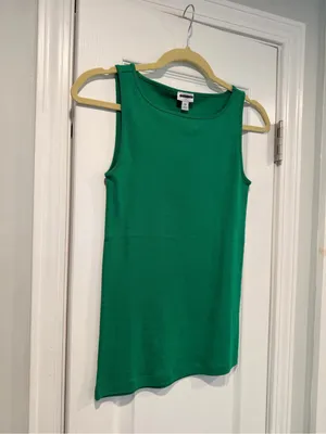 NWOT J. Crew Size XS Mid Weight Boat Neck Kelly Green Knit Cotton Tank Top thumbnail 6