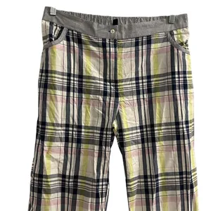 Tommy Hilfiger Womens Plaid‎ Pajama Pants Multicolor Pink Yellow Size L thumbnail 2