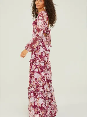 Altar'd State Sailor Floral Maxi Dress in Burgundy Size S NWT thumbnail 4