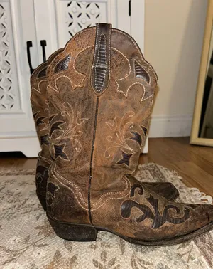 Cowgirl Boots Brown Size 9 thumbnail 3