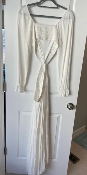 Amazon White Long Sleeve Sundress thumbnail 4