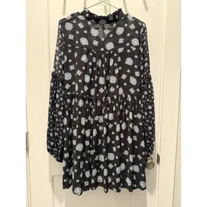 FREE PEOPLE Medallion Print Turn Turn Relaxed Fit Long Sleeve Mini Dress Medium thumbnail 7