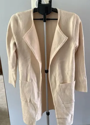 Women's Cream‎ Long Open Cardigan 2 large front pockets size small thumbnail 1