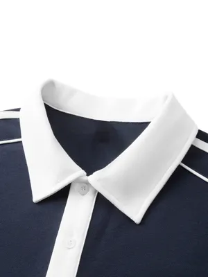 Men's Navy Polo with White Contrast Collar thumbnail 3