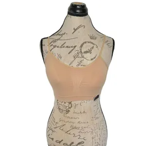 Rene Rofe Nude Padded Bra Size Small Sports Pleated Stretch Activewear Gym thumbnail 2