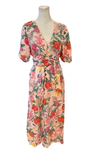 Old Navy Women's Floral Fit & Flare Maxi Dress Size M Multicolor Linen Bkend thumbnail 1