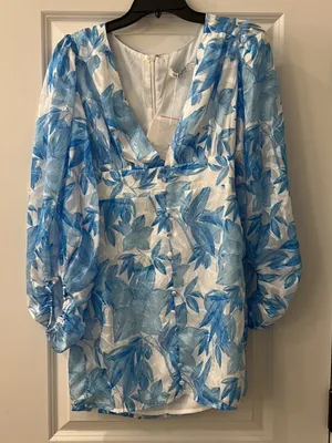 Hello Molly You’re Blooming Mini Dress - Blue Size Large 8 thumbnail 4