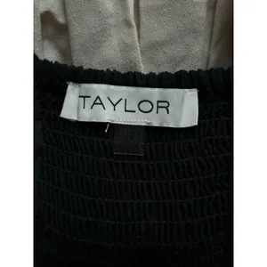 NWT Taylor Sleeveless Empire Waist Maxi Dress‎ Womens Size 10 Black Beige Linen thumbnail 4