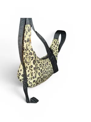 Like New➡️Baggu Mini Nylon Crescent Bag - Honey Leopard thumbnail 5