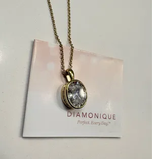 Diamonique Necklace Gold thumbnail 4