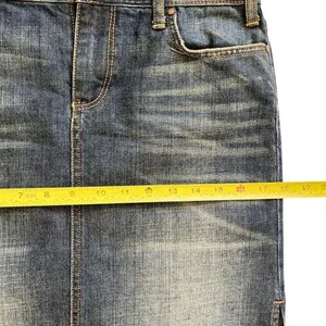 Tommy Hilfiger Women's Denim Midi Skirt Blue 0 Pencil Stretch Y2K Distressed thumbnail 10