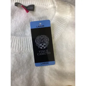 Vince Camuto Womens Holiday Cheers‎ Sequin Sweater Cream Gold SC1195 Large NWT thumbnail 3