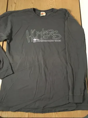 Hooters New Unisex Vintage Long Sleeve T-shirt Embroidery Gray Size XLarge thumbnail 2