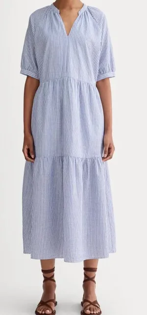 Everlane The Farmers Market Dress Blue White Stripe Size Small Organic Cotton thumbnail 1