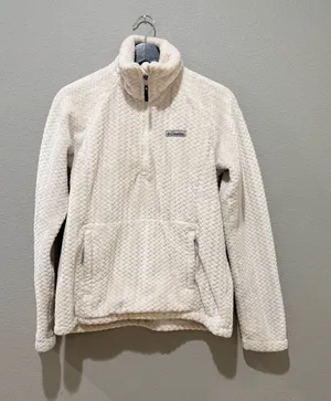 Columbia Cream Fire Side 1/4 Zip Pullover Sherpa Jacket Size XS thumbnail 1