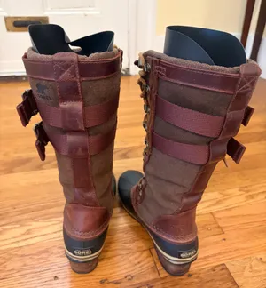 Sorel Conquest Carly II Waterproof Tall Winter Snow Boots Women's Size 7 Brown thumbnail 2