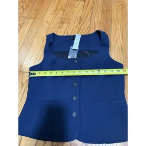 J. Crew NWT Scoopneck vest in drapey crepe Navy Blue Size 2 thumbnail 7