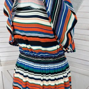 Exotik Y2K Striped Layered‎ Mini Dress Sundress Multicolor Small thumbnail 6