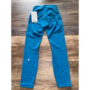 Lululemon Wunder Train With Pockets High Rise 25” Hawaiian Blue Size 6 NWT thumbnail 3