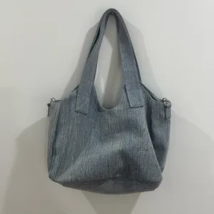 True Religion denim horseshoe tote bag purse shoulder bag satchel NWOT thumbnail 5