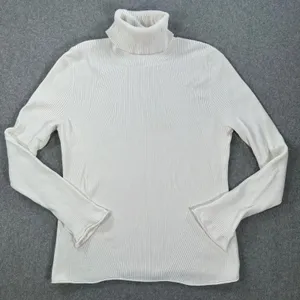 Maeve Anthropologie Ribbed Turtleneck Sweater Womens X-Large Ivory Slit Sleeve thumbnail 1
