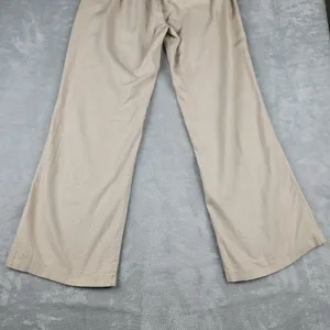 Kiss & Cry Linen Blend Pants Beige Crochet Elastic Waist Size L Large thumbnail 11