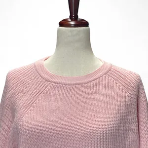 J. Crew Womens Powder Pink Cable Knit Crewneck‎ Barbiecore Sweater Large thumbnail 2