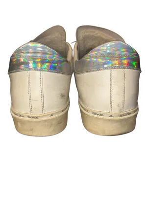 Golden Goose Hi Star White Leather Glitter Star Mirror Heel Shoes Sneakers Sz 39 thumbnail 4